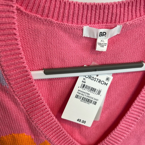 BNWT Nordstrom BP Sweater Vest 70s Floral Aesthetic - Picture 2 of 3